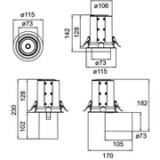 Brumberg Leuchten - Downlight/Strahler/Flutlicht LED-Einbaurichtstrahler 88753165DA 3500K