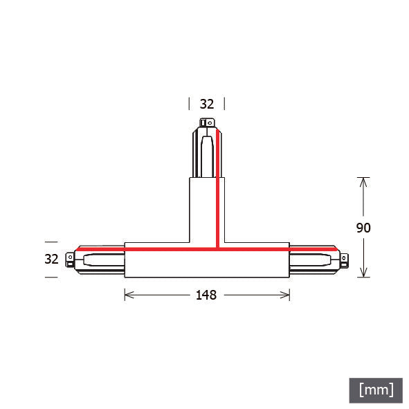 LTS Licht&Leuchten - Elektrisches Zubehör/Ersatzteile für Leuchten T-Verbinder ST-A T/PE-INR9016 sw PE innen rechts sw