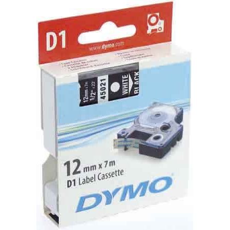 Newell Brands - Schriftband D1 Schriftband 12mm/7m 45021 weiß auf schwarz