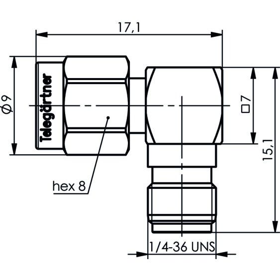 Telegärtner - Koax-Kupplung SMA-Winkelkupplung 100024792