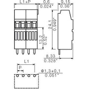 Weidmüller - Leiterplattenklemme LP Klemme Raster 3.5 LM1N 3.5/2 3.2 OR − 100 Stück