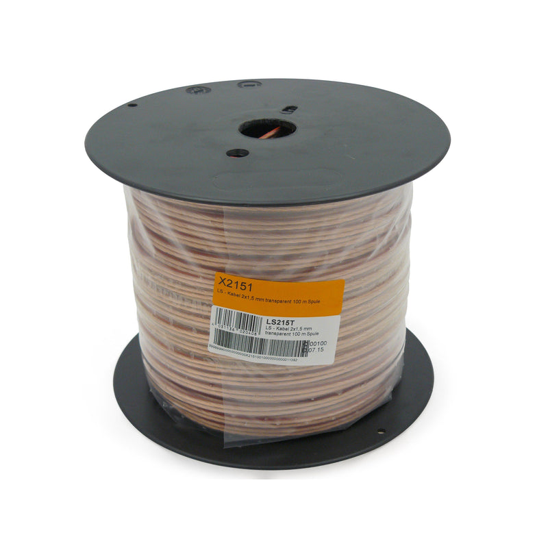 Televes - Lautsprecherleitung LS-Kabel 2x1,5 mm LS215T 100m Spule,transp.  − 100 Meter