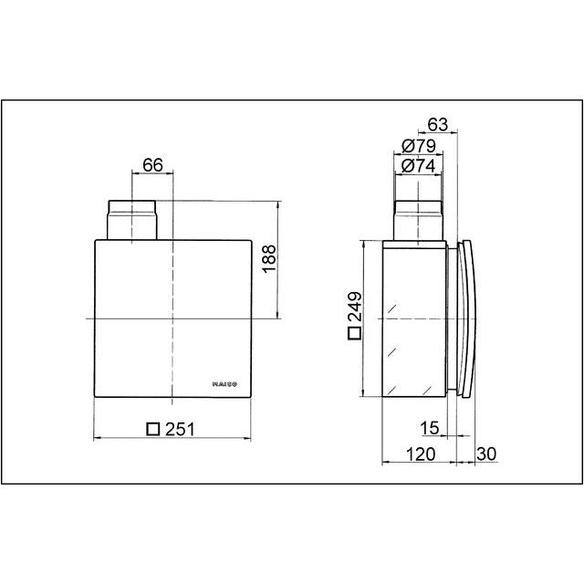 Maico - Ventilatorgehäuse für innenliegende Bäder und Küchen Abluftsystem ER - UPB/R Brandschutzgehaeuse
