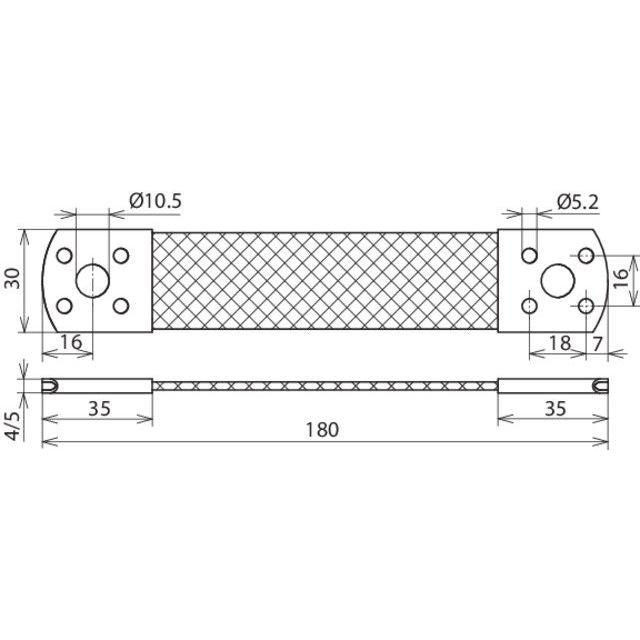 DEHN - Zubehör/Ersatzteile für Erdung und Blitzschutz Überbrückungsband UEBBL180B105B52CU Cu 50mmq L180mm