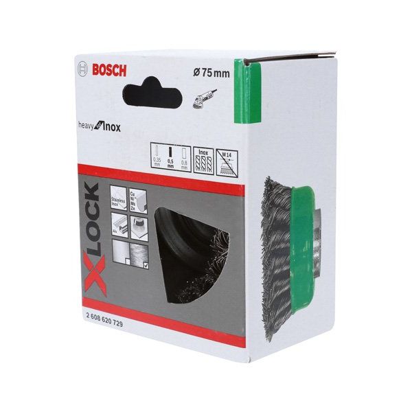 Bosch - Rotierende Drahtbürste PRO Stainless Steel heavy 2608620729 X-Lock Topfbürste 75