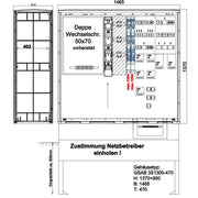 GSAB Elektrotechnik - Zähler-Komplettschrank Festplatzverteiler 43.W250FP2632323165S mit VNB-Wandlermess