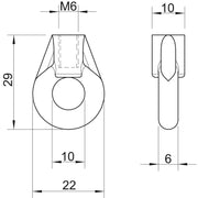 OBO Bettermann - Ringmutter Ringöse 2084 K M6 galv.vz − 100 Stück