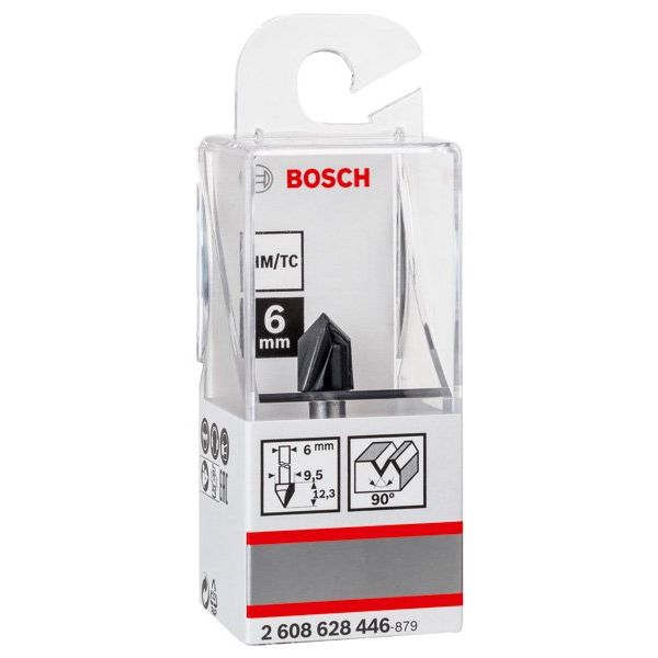 Bosch - Fräser PRO V-Nutfräser, 90° x 2608628446 9,5, Schaft 6 mm