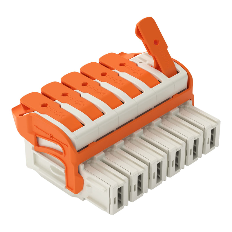 WAGO GmbH & Co. KG - Ein- und mehrpolige Klemmenleiste 1-Leiter-Federleiste,Hebel 832-1106/320-000 PushinCAGECLAMP,lgr − 16 Stück