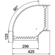 OBO Bettermann - Bogen für Kabelrinne Bogen 90 Grad RB 90 630 FS 60x300 bandverzinkt − 1 Stück