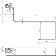 DEHN - Dachleitungshalter für Blitzschutz Dachleitungshalter DLHDQ610H55L115WSSTT DEHNquick St/tZn