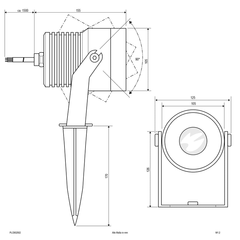 EVN Lichttechnik - Downlight/Strahler/Flutlicht LED-Spot mit Erdspieß PLC652502