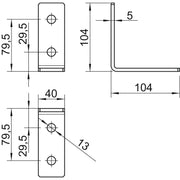OBO Bettermann - Befestigungselement für Stiel/Profilschiene Verbindungswinkel GMS 4 VW 90 A2 104x104x40x4mm − 10 Stück