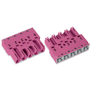 WAGO - Steckverbinder für steckbare Gebäudeinstallation Stecker 5-polig 770-295 Kod. B,pink − 50 Stück