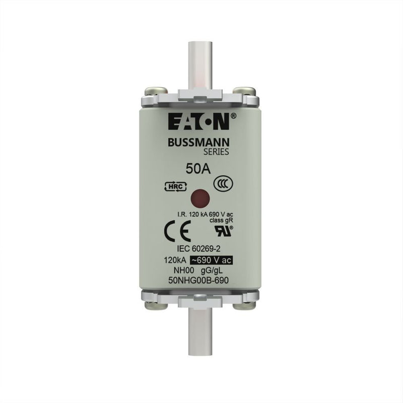 Eaton - Messersicherung Sicherungseinsatz Nieders. 50NHG00B-690 50A AC 690V 120kA − 3 Stück