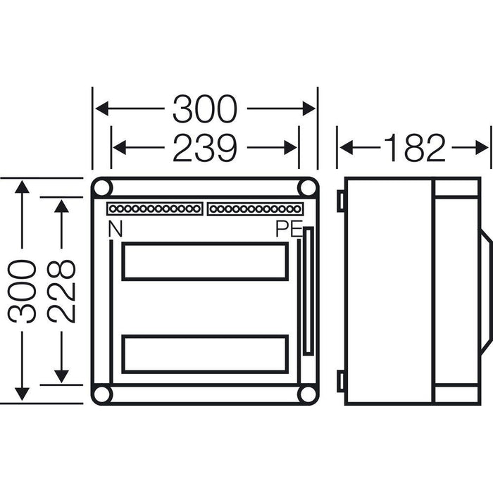 Hensel - Installationskleinverteiler Automatengehäuse MI 1220 − 1 Stück
