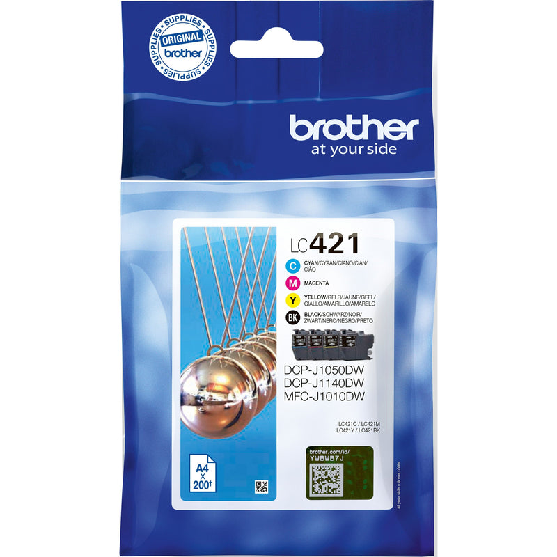 Brother - Verbrauchsmaterial für Telefax/Drucker/MFC Farbtintenset LC-421VAL sw, cyan, mag, ge
