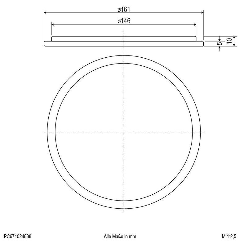 EVN Lichttechnik - Lichttechnisches Zubehör/Ersatzteile für Leuchten Abdeckglas PC671024888 für PC67102402