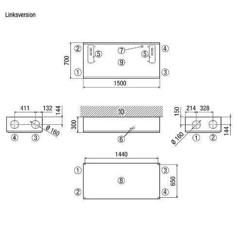 Maico - Wohnungslüftungsgerät mit Wärmerückgewinnung Einfamilienhaus Raumluft-System WS 300 Flat BL Linksausf.m.Bypass