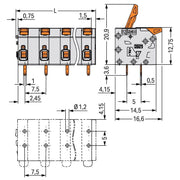 WAGO GmbH & Co. KG - Leiterplattenklemme Leiterplattenklemme 2601-1309 1,5mm²,gr − 30 Stück