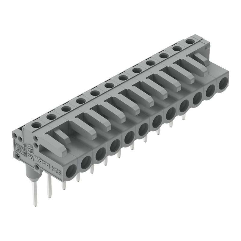 WAGO - Ein- und mehrpolige Klemmenleiste Federleiste f. Reihenklem. 232-242/005-000 0,6x1,abgewinkelt,gr − 25 Stück