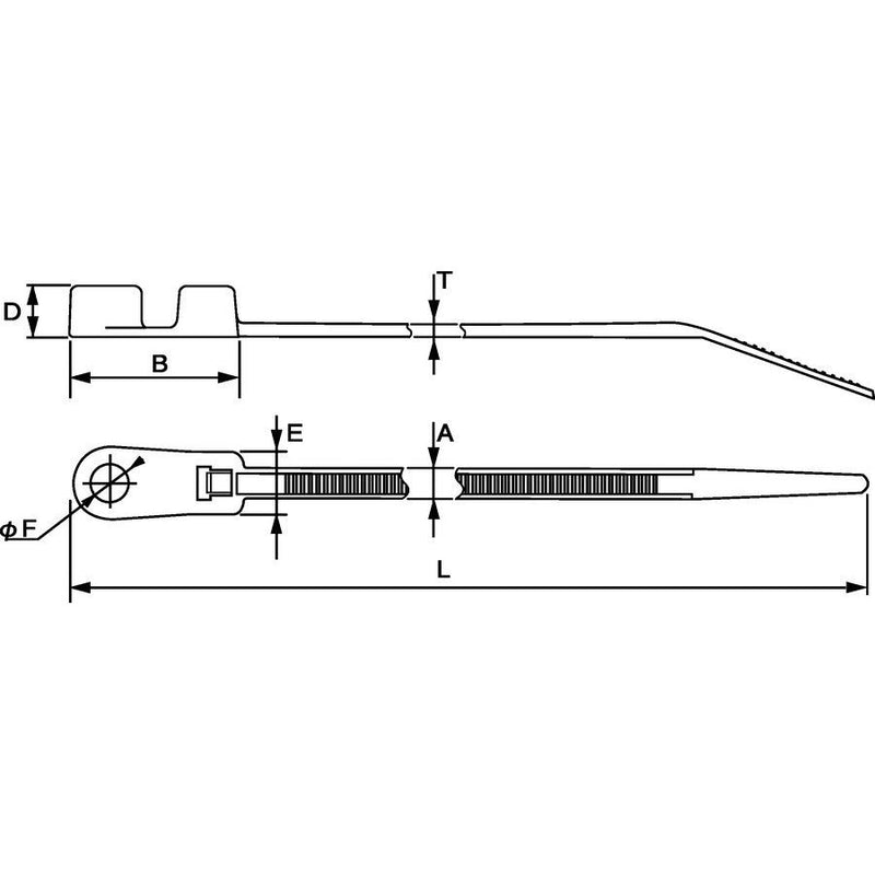 HellermannTyton - Kabelbinder Befestigungsbinder T120MR-PA66UV-BK(50) 395x7,6 schwarz − 50 Stück