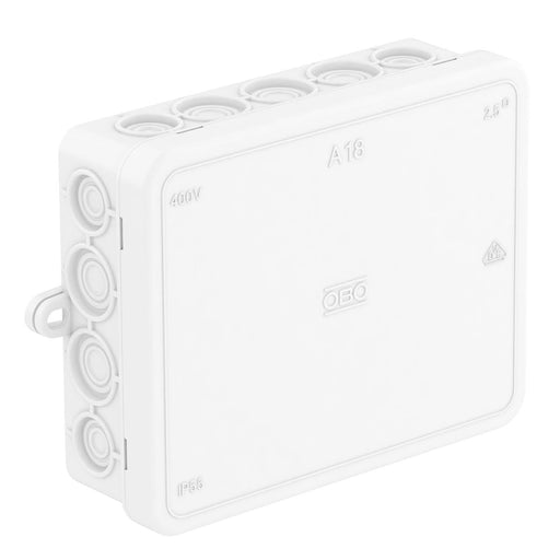 OBO Bettermann - Dose, Gehäuse für Montage auf der Wand/Decke Kabelabzweigkasten A 18 HF RW 125x100x38mm − 10 Stück