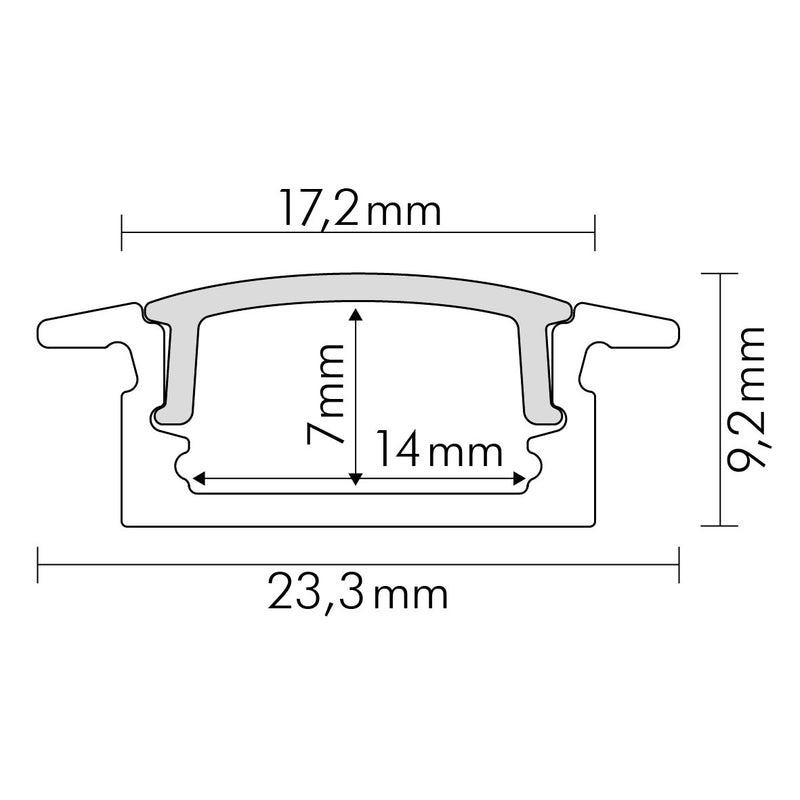 Nobile - Zubehör/Ersatzteile für Lichtschlauch/-band Alu T-Profil 2m 5011146803 Abdeckung opal − 1 Stück