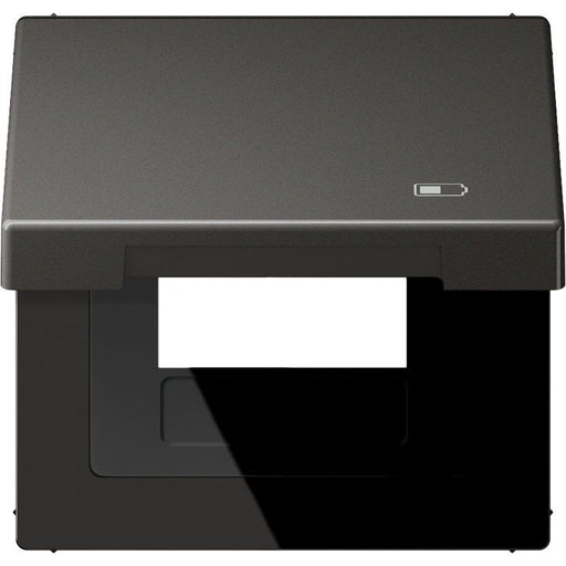 Jung - Abdeckrahmen Klappdeckel AL 2990 KL USB AN Symbol USB-Ladegerät