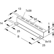Niedax - Stiel/Profilschiene Distanzprofile RZP 50/400 − 1 Stück