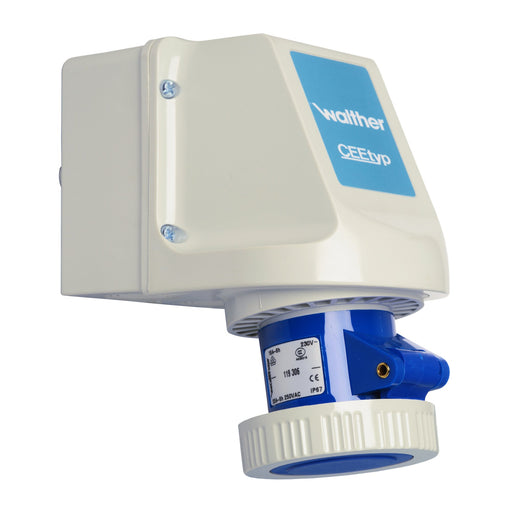 Walther Werke - CEE-Steckdose (IEC 60309) Wandsteckdose 16A 119306 3P 230V 6h IP67