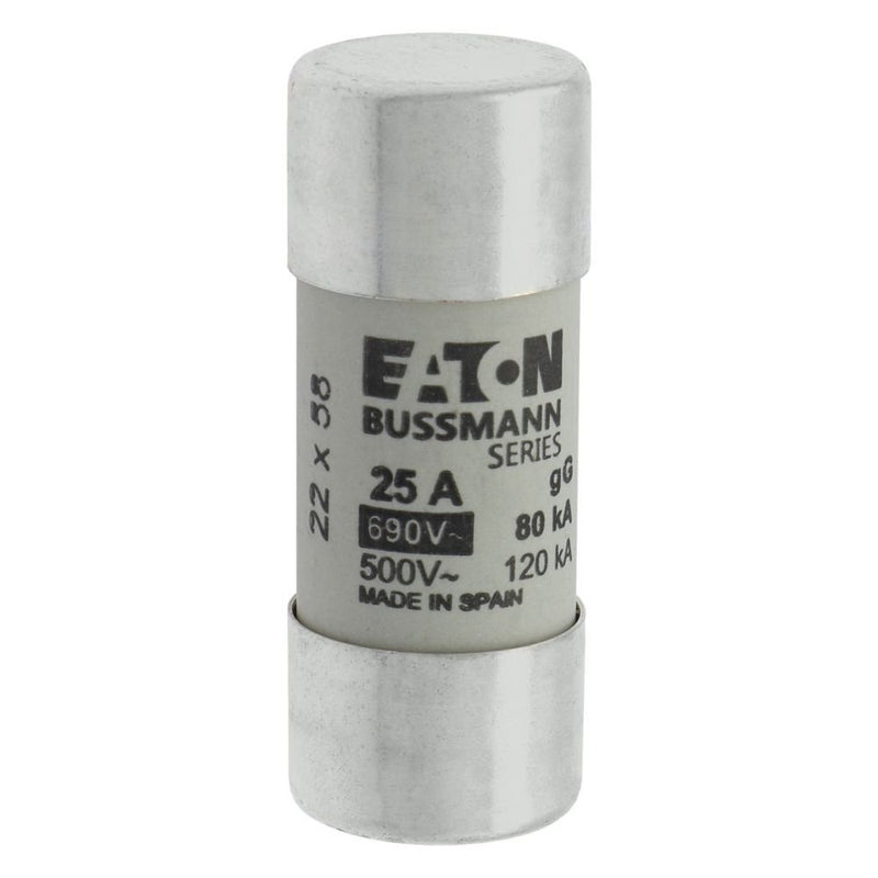 Eaton - Zylindrische Sicherung Sicherungseinsatz Nieders. CYLINDRICA#C22G25 25A AC 690V 80kA − 10 Stück