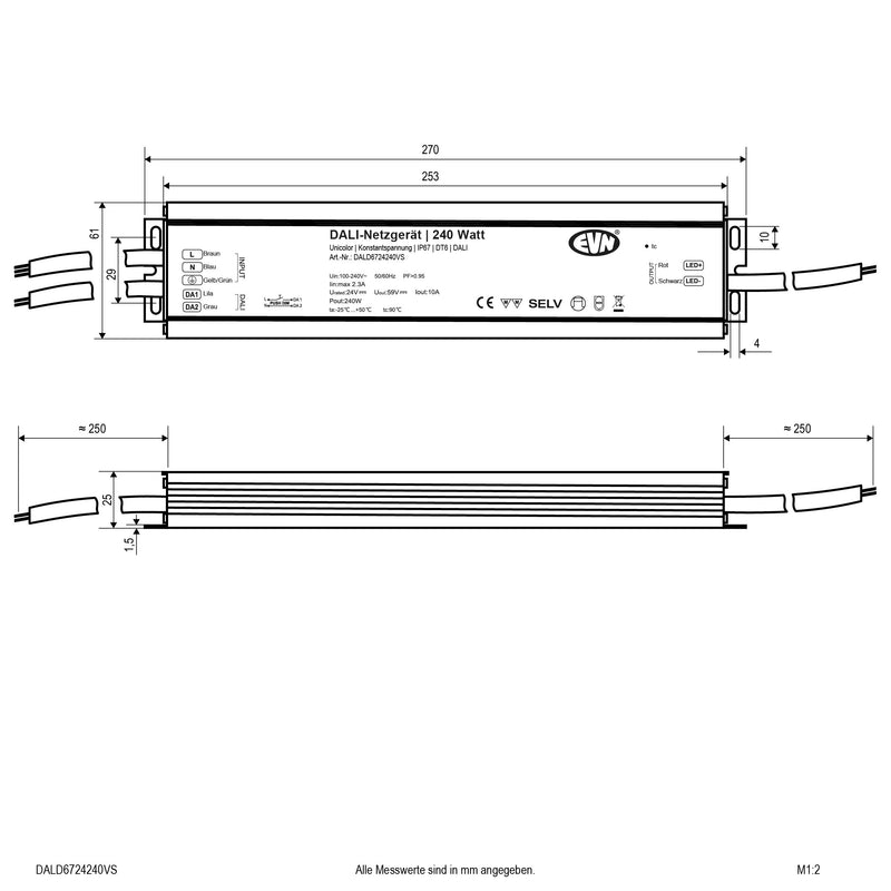 EVN Lichttechnik - Steuergerät für Leuchten DALI Dimmer-Empfänger DALD6724240VS inkl. Netzgerät