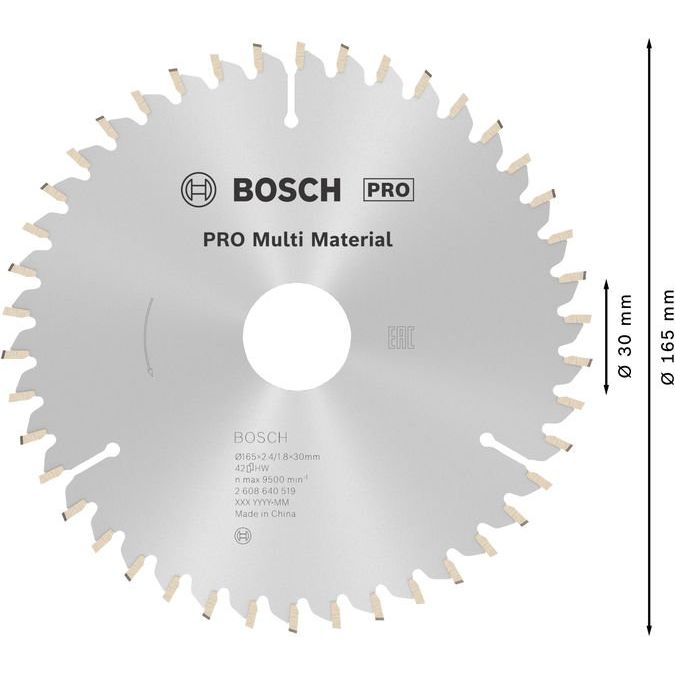 Bosch - Kreissägeblatt PRO Multi Material 2608640519 Kreissägeblatt 165 x