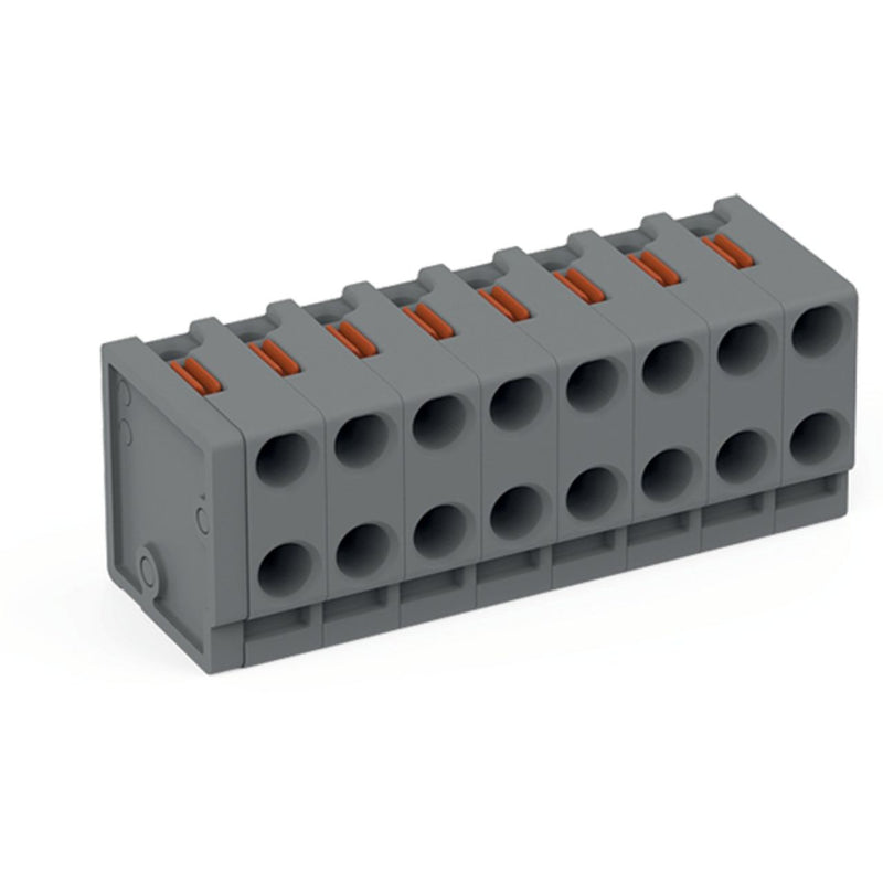 WAGO - Leiterplattenklemme 2-Leiter-Federleiste 252-308 PUSH WIRE,grau − 50 Stück