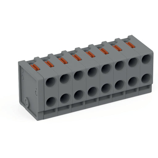 WAGO - Leiterplattenklemme 2-Leiter-Federleiste 252-308 PUSH WIRE,grau − 50 Stück
