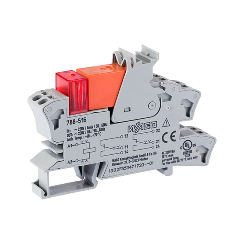 WAGO - Schaltrelais Stecksockel m.Relais 788-516 2W, 230V AC/2x 8A