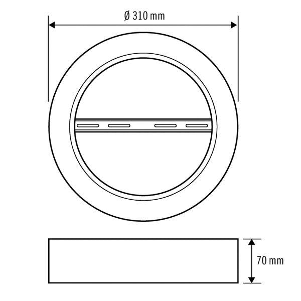 ESYLUX - Mechanisches Zubehör/Ersatzteile für Leuchten Deckenaufbaurahmen ELSA-2MO #EO10300899 225