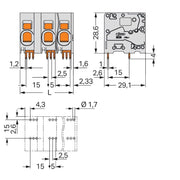 WAGO - Leiterplattenklemme 2636-1352 16mm² − 60 Stück