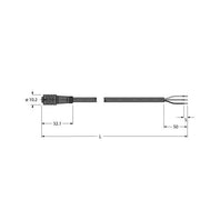 Turck - Konfektioniertes Sensor-Aktor-Kabel Aktuator- u. Sensorleitung PKG3Z-10/TXL PUR − 1 Stück