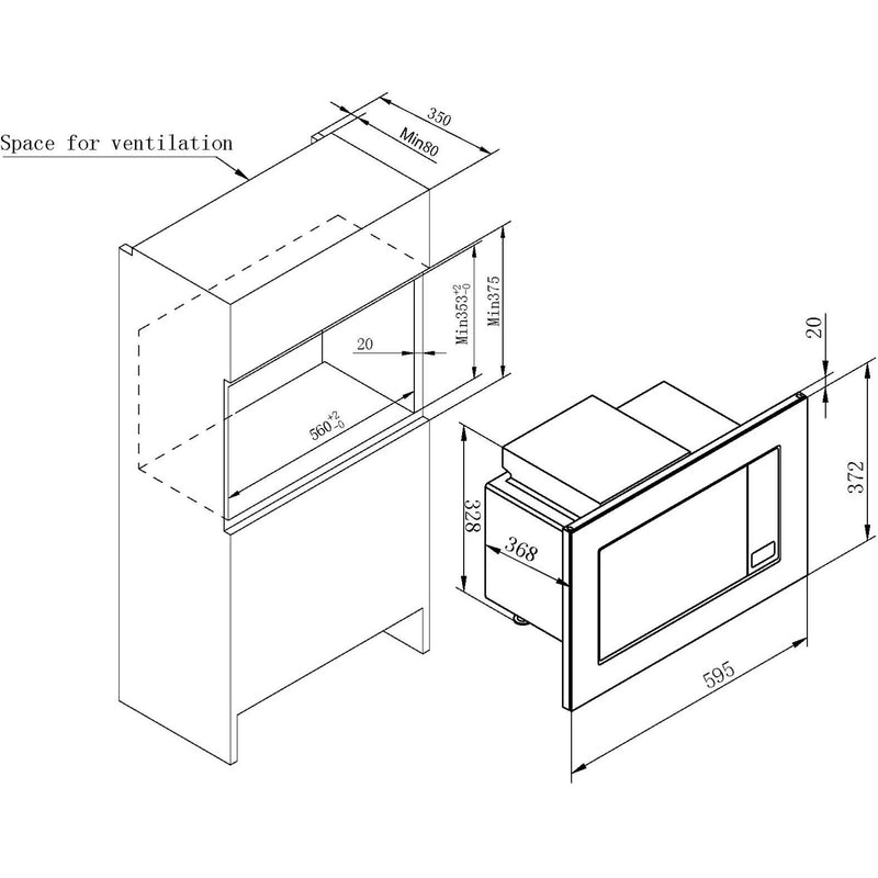 Amica - Mikrowellengerät EB-Mikrowelle m. Grill EMW 13184 E 1000/800W