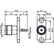 Telegärtner - Koax-Steckverbinder SMA-Flanschbuchse 2-Loch 100024677 NI − 5 Stück
