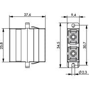 Telegärtner - LWL-Kupplung T-SC-Duplex-Kupplung 100007247 Keramik, f.MM+SM, bg