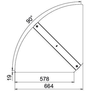 OBO Bettermann - Deckel Bogen für Kabeltragsystem Deckel für Bogen RBD W 600 DD winkelverst. B100mm
