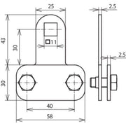 DEHN - Zubehör/Ersatzteile für Erdung und Blitzschutz Klemmstück NIRO KS B11.11 FL30X4 V2A D11mm