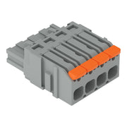 WAGO - Kabelsteckverbinder für Leiterplattensteckverbinder 1-Leiter-Federleiste,Hebel 2231-1104/327-000 PushinCAGECLAMP,grau − 100 Stück