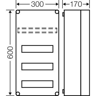 Hensel - Installationskleinverteiler Automatengehäuse Mi 1440 36TE o.PE-/N-Klemmen