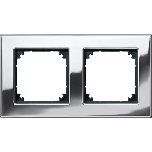 Merten - Abdeckrahmen Metallrahmen 2f.chrom 475239 waage/senkrecht