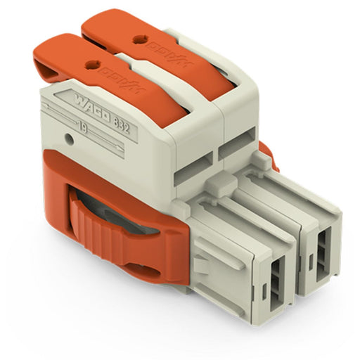 WAGO GmbH & Co. KG - Ein- und mehrpolige Klemmenleiste 1-Leiter-Federleiste,Hebel 832-1102/037-9037 PushinCAGECLAMP,lgr − 20 Stück
