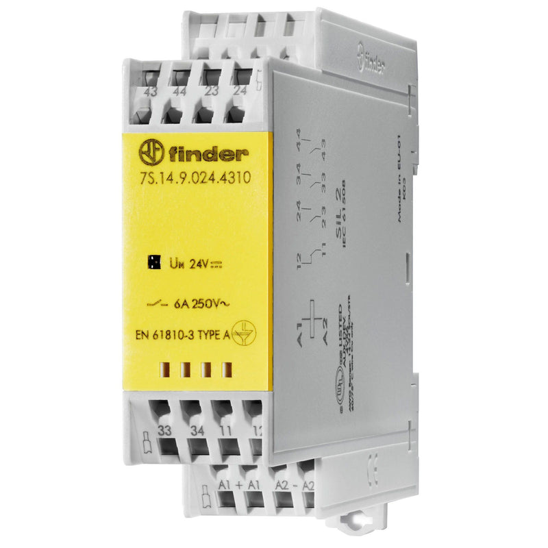 Finder - Schaltrelais Relaismodul mit 7S.14.9.024.4310 zwangsgeführten Kont